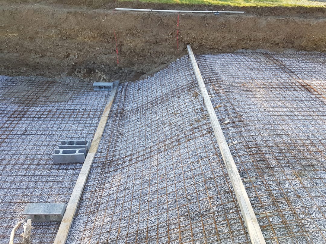 Préparations du fond avant coulage béton de la dalle Bulles & Sensations